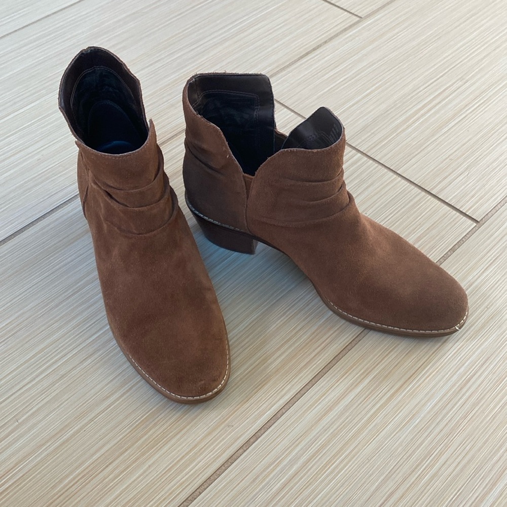 Cole Haan milk chocolate suede pull on bootie - size 8.5